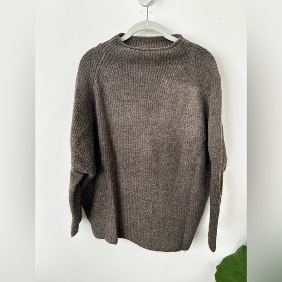 For The Republic brown knitted mock neck sweater. Size small. - Picture 1 of 7